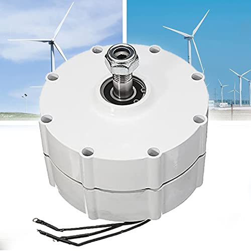 XDLYWUZIQ 400W/500W/600W/800W Magnetgenerator, Weiß 3 Phase Permanent Lichtmaschine Getriebelloser Permanentmagnet Generator mit Sockel für Windturbinen-Wasserturbinen,500W-48V