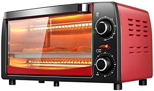 CAZARU Horno eléctrico Inteligente de 12 l para el hogar, Horno de microondas Multifuncional de Gran Capacidad para Pollo con Utensilios para Hornear Mini Horno para Hornear Pizza Red Happy Life