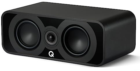 Q ACOUSTICS Altoparlante centrale 5090 nero satinato – 2 x 4,5 Mid/Bass Driver, 1 x 1 Tweeter – Altoparlanti TV per sistema audio surround – Altoparlanti per giradischi in vinile Hi-Fi, altoparlanti