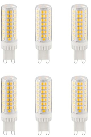 Aiwerttes G9 LED-Leuchtmittel, 10 W, warmweiß, 3000 K, 1000 lm, entspricht 100 W Halogenlampe, nicht dimmbar, 220 V, energiesparende Leuchtmittel für Kronleuchter, Heimbeleuchtung, Dekoration, 6 Stück