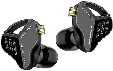 KZ ZVX HiFi In Ear Monitor Auricolari Dual Dynamic Driver Cuffie In-Ear con cavo piatto OFC staccabile 2PIN 0,75 mm per audiofili, PC, MP3, MP4(senza microfono, nero)