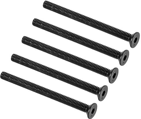 QUARKZMAN M4 x 50mm Hex Douille Plat Tête Fraisée Vis x 20PCS 10.9 Alliage Acier Douille Tête Bouchon Vis Boulons pour Machines et Meubles, [Noir]