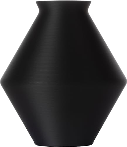 3D Vase Dekovase Alma 20cm Bodenvase Blumenvase Deko Vase Pampasgras Trockenblumen (Schwarz)