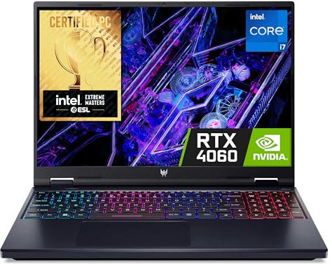 Acer Predator Helios Neo 16 PHN16-72 Gaming Laptop - Intel Core i7-14650HX, 16GB, 1TB SSD, NVIDIA GeForce RTX 4060 8G, 16 WQXGA IPS 165Hz, Windows 11, Black