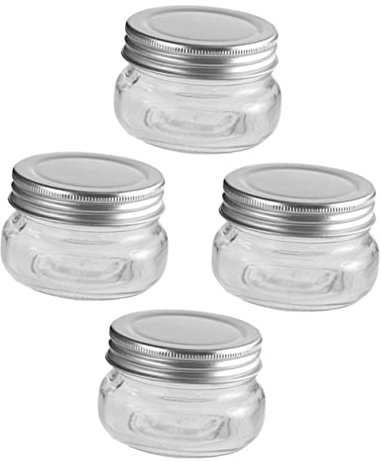 BESTonZON 4 Stück Weihnachtsbonbonglas Weihnachtskanister Einmachglas Schmuck-organizer-box Loser Teekanister Feiertagsbonbongläser Apothekergläser Kräutertopf Marmeladenglas Süssigkeit