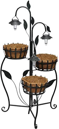 Youuihom Fioriere da Giardino Cassette per la Coltivazione di Ortaggi Fioriere partavasi supporto in ferro battuto e lampade LED s Adatto a Giardini, Balconi, Cortili e Parchi
