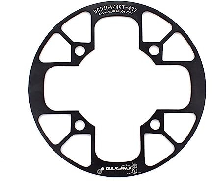 WANGZEYU Kettenblatt 104bcd MTB Fahrrad Kettenrad Schutzabdeckung Fahrrad Schutzplatte Schutz Fahrrad Kurbelgarnitur Vollschutzplatte FahrradkettenbläTter (Color : 40-42T Black)