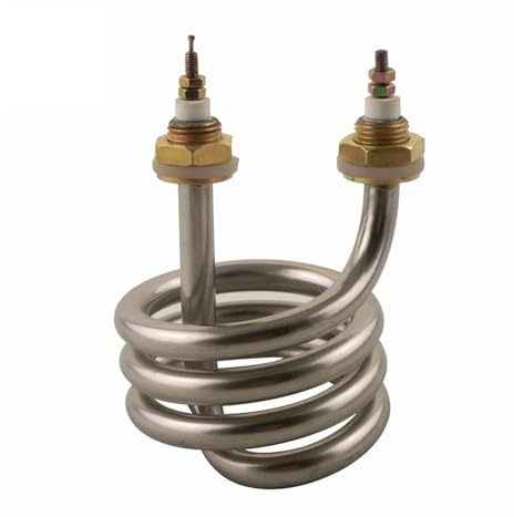 FULIMEI Thermoplongeur en spirale en acier inoxydable, tête en cuivre, élément chauffant for eau distillée, hauteur de Tube de 80mm, 220V, 380V, 2500W, 3000W, 4500W (Color : 4500W, Size : 220V)