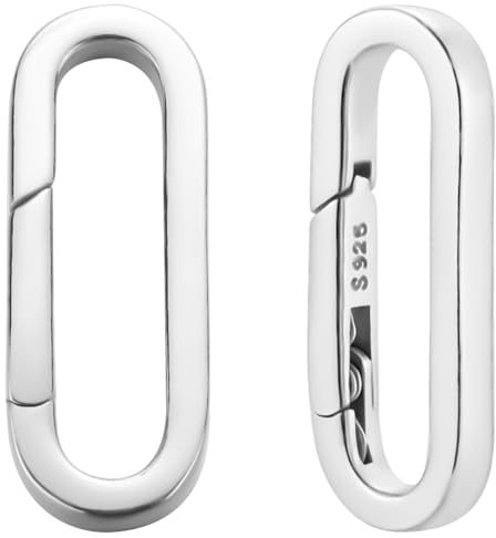 Beebeecraft Ovale Torringe 925 Sterlingsilber Kleine Runder Karabinerhaken Mit Kunststoffbox Für Schlüsselanhänger Schmuck DIY Basteln