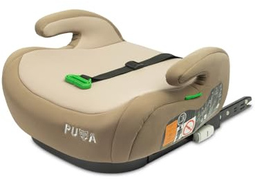 CARETERO - Auto Sitzerhöhung für Kinder - Autokindersitz PUMA - i-Size Homologation ISOFIX - für Kinder von 125-150 cm Größe - Richtige Körperhaltung Reisekomfort - Beige