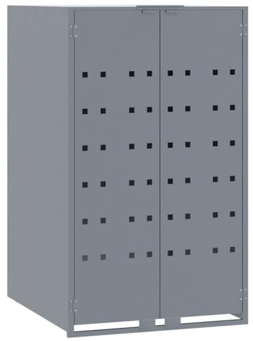 vidaXL Mülltonnenbox für 1 Tonne Grau 69x79x117 cm Stahl