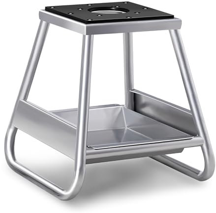 COSTWAY Support de Levage pour Moto Tout-terrain, Support en Métal pour Panneau de Moto avec Dessus Antidérapant Bac à Huile Amovible, pour Entretien et Réparation, Charge de 450 kg