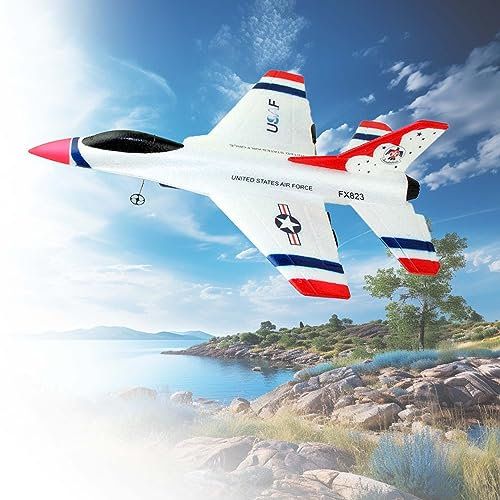 RC ferngesteuertes Flugzeug mit Fernsteuerung und Akku, Hochwertiges Modell-Flugzeug für Kinder u. Erwachsene, Flieger ist geeignet für Anfänger und Profis, Tolles Spielzeug für Modellbau u. Flug-Fans