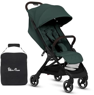 Silver Cross - Clic 2 Compact Stroller & Travel Bag - Travel Stroller For Life On The Go - Foldable & Lightweight - Suitable From Birth To 4 years - Conifer