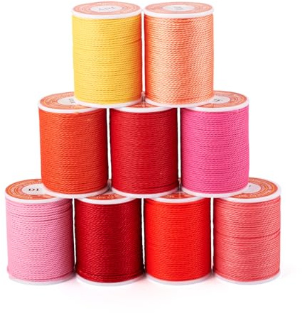 Elecrelive 108 Yards Wax String for Bracelet Making, 1mm Braided Waxed Polyester Cords 9 Colors Twisted Twine Macrame Rope for Jewelry Necklace Gift Wrapping Sewing Craft