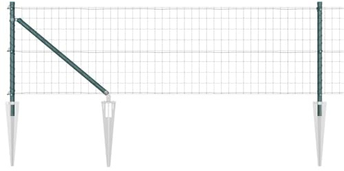 vidaXL Stängsel med stolpe Grön 0,6 x 50 m Stål och PVC, Trädgårds- och terrassstaket, moderna utomhuspaneler, hållbart skydd, stiligt avskildhet, praktisk set