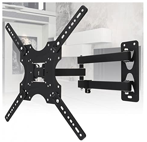 WOTZOV Universelle TV-Wandhalterung, Flachbildfernseher-Rahmen aus mattiertem Stahl, Wohnzimmer im Schlafzimmer, geeignet für 17-42-Zoll-LCD-LED-Monitore