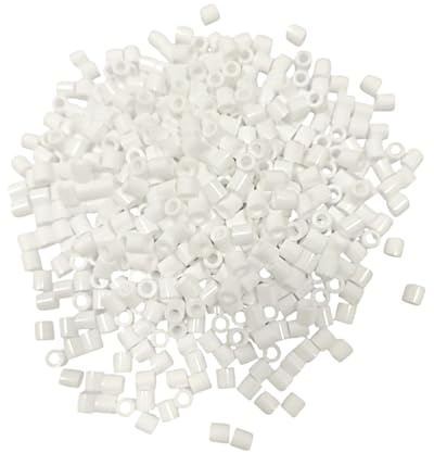 Strykpärlor delar (5 mm), pixelpärlor, plastcylindrar för halsband, dockor, hantverk, DIY, (vit 6 000 p)