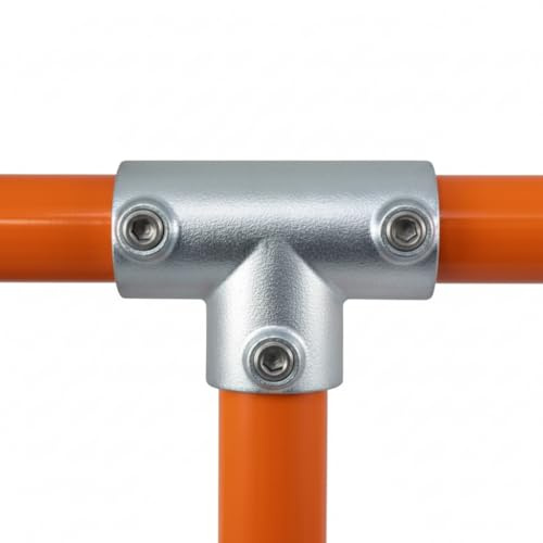 104D Long Tee Key Clamp Fittings for Standard 48.3mm Tube | Heavy Duty Galvanized Iron Handrail, Railing & Scaffold Tube Clamps