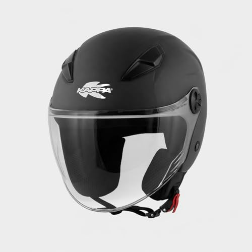 Casco Jet uomo donna ideale per Moto Scooter Omologato ECE 22.06 Visiera Antigraffio, Chiusura Micrometrica e Interni Removibili Lavabili