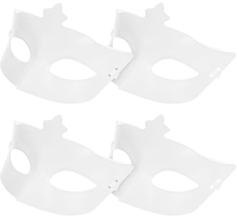 ABOOFAN 10 Pièces Masque de Bal Masqué Demi-visage Blanc en Plastique Respirant Surface Vierge pour Fête à Thème et Soirée Mascarade