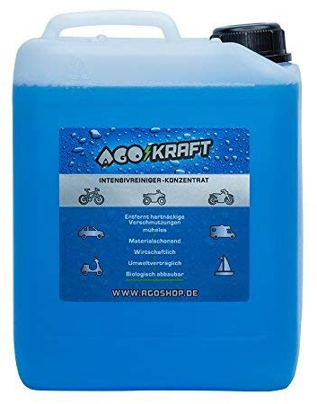 AGO® Kraft Fahrzeugreiniger Felgenreinigung Fahrzeugpflege I Vielseitiger Hochkonzentrat Reiniger bis 1:50 für Felgenpflege Reinigung Auto Motorrad Fahrrad Wohnwagen UVM I Felgenreiniger 5000 ml