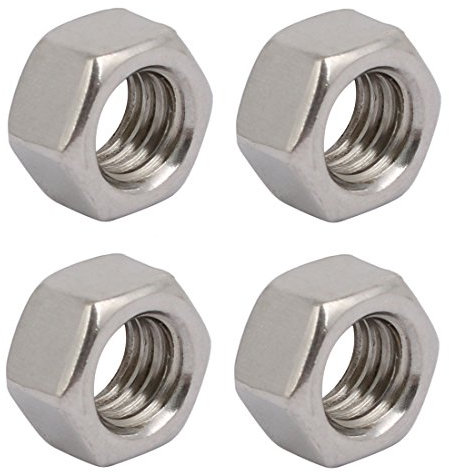 Sourcingmap Hex Nuts, 3/8-16 UNC 304 Stainless Steel Thread Hexagon Nut 4pcs