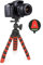 MyGadget Trépied pour Appareil Photo - Stand Stabilisateur Ultra Flexible & Séparation Rapide Tête Plateau - Pod Universel Voyage - Noir & Rouge