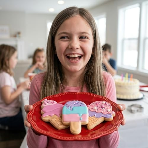Ann Clark Ice Cream Cookie Cutters 3-Pc. Set Made in USA, Popsicle, Ice Cream Cone, Soft Serve Swirl Cone