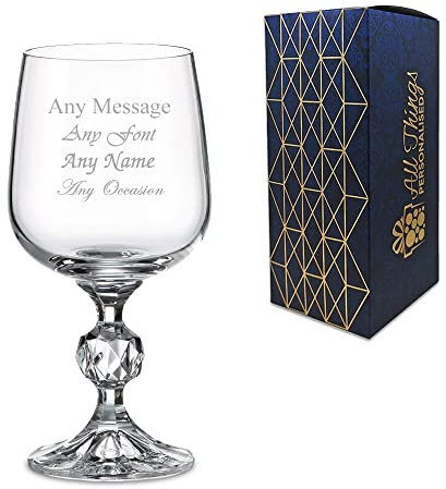 Personalised Engraved 230ml Claudia Crystalite Goblet Gift Box Birthday Wedding Christmas
