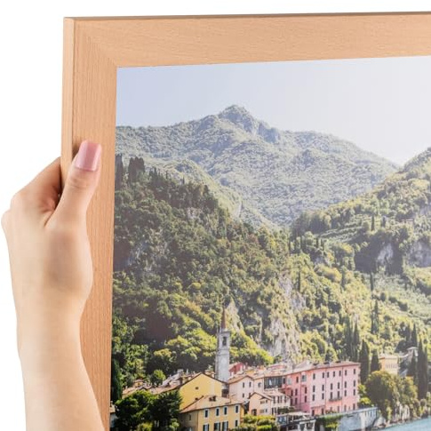 ArtToFrames 29x38 Inch Brown Picture Frame, This 1.25 Inch Custom Wood Poster Frame is European Beech, Great for Your Art or Photos - Comes with Economy Acrylic
