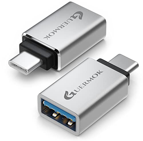Guermok USBC Adapter (2er Pack), Typ C auf USB 3.0 Buchse, OTG kompatibel mit MacBook, Phone 16 15 Pro Max, Pad und Anderen USBC-Geräten (Silber)