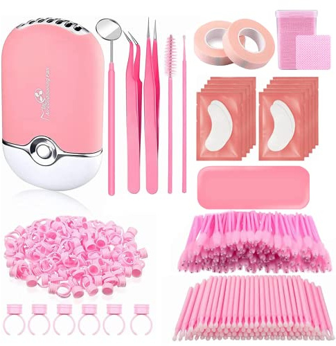 MeYuxg Zubehör für Wimpernverlängerung, Falsche Wimpern Pfropfen Starter Set mit Einsteigerpraxis Pfropfen Wimpern Notwendige Werkzeuge, Wimpernverlängerung Kits für Make-up Praxis, Ausbildung Salon