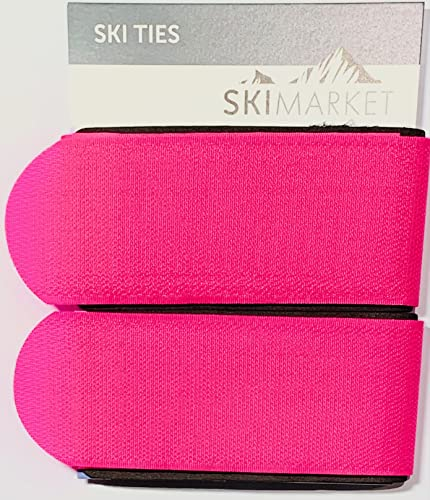 SkiMarket - Coppia di fascette da sci Jumbo, 7 fantastici colori (rosa)