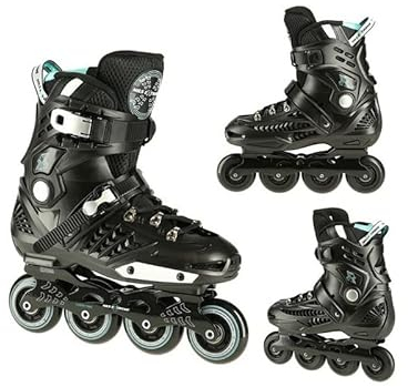 Nils Extreme Inliner für Herren und Damen - Inline Skates - ABEC9 Kugellager - Inliner Erwachsene - 85A Rollen - Rollerskates 37 - Schwarz - NA20001