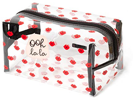 Legami - Make-up-Tasche, Make-up-Tasche, 18 x 14 cm, aus Metall und TPU, Lips-Thema, geräumig, mit Reißverschluss