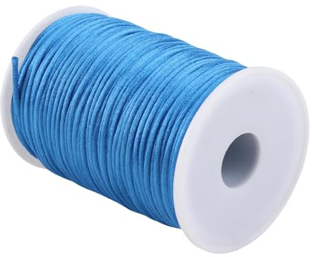 Cordoncino Satinato in Nylon, Corda per Nodi Cinesi, Braccialetti e Perline Kumihimo, Blu Reale