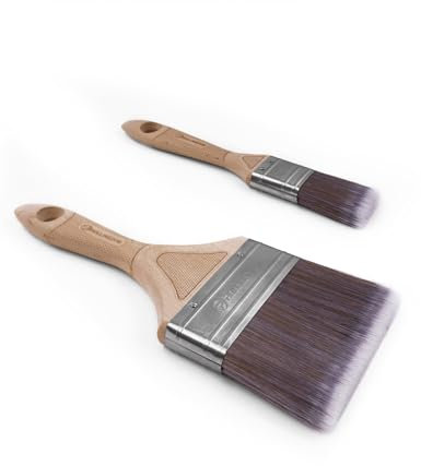 ROLLINGDOG 2-teiliges Flächenstreicher Malerpinsel Set zum Schneiden von kleinen Kanten oder großen Oberflächen(100mm,30mm)