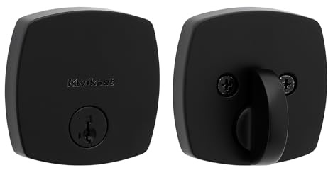 Kwikset 92580-038 Cerrojo de seguridad Midtown, negro mate