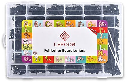 Felt Letter Board Letters,PRE-Cut Characters with Sorting Tray,Felt Board Letters (1 Inch Plus Black)