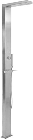 Homgoday Edelstahl Duschpaneel mit Regendusche und Handbrause - Silber - 15 x 44 x 210 cm - Garten und Terrasse Model48200