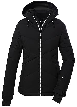 killtec Damen Skijacke/Steppjacke mit abzippbarer Kapuze und Schneefang KSW 90 WMN SKI QLTD JCKT, schwarz, 42, 39741-000