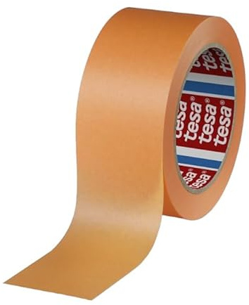 Tesa 4342 Ruban de masquage de précision de haute qualité, peintures parfaites, application facile, retrait propre, peintures et projets créatifs, intérieur et extérieur - Orange (50 mm x 50 m)
