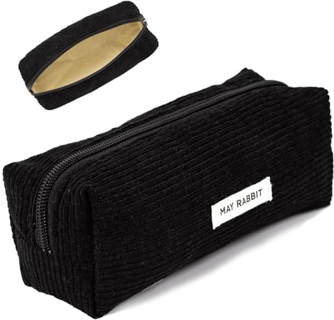 Geeanen Aesthetic Federmäppchen - Schwarzes Pencil Case für das Arbeitszimmer, Geeignet für alle Altersgruppen