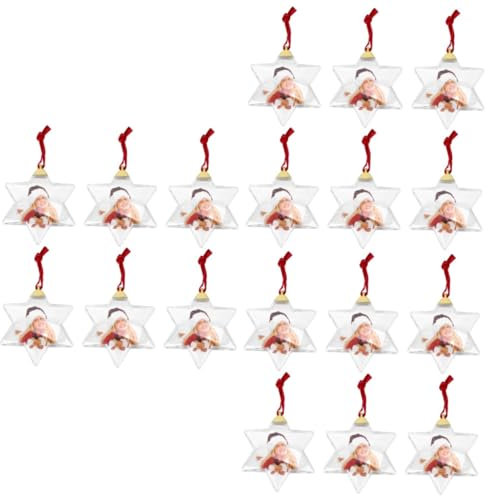 Cabilock 18 STK Fotokugel-Anhänger plastikkugel kunststoffkugel fensterdekoration Bilderrahmen hängende weihnachtsverzierung klar Hochzeitsdekoration Ornamente für die Party Weiß