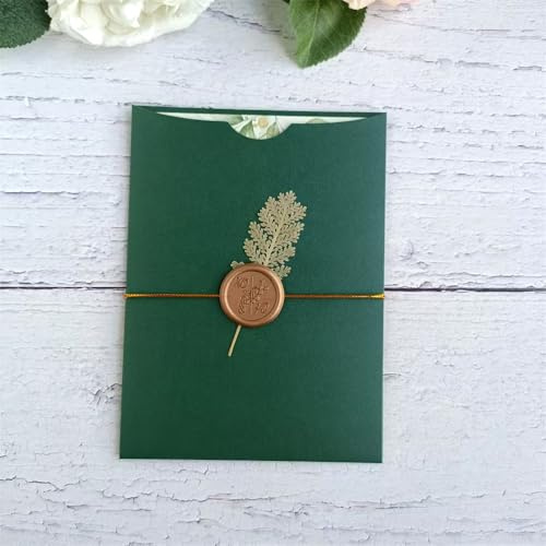 MillaSaw Buste verde scuro per inviti di nozze, addio al nubilato, quinceañera, 15° compleanno, inviti, 25 pezzi