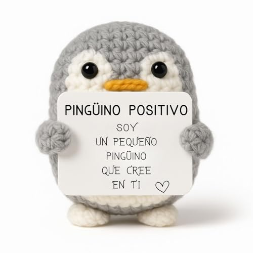Pingüino Positivo© | Regalo Original y Divertido | Idea Graciosa | Fiesta Infantil y Adolescente | Cumpleaños Niño Niña | Peluche Divertido | Muñeca con Humor | Juguete Gracioso | Peluche Motivacional