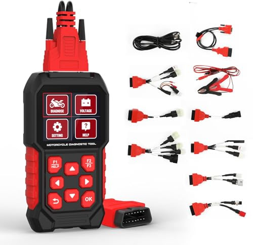 MRCARTOOL Appareil de Diagnostic de Moto OBD2 Scanner de Moto pour Kawasaki Honda Yamaha Triumph KTM EU Outil de Analyseur Diagnostic d'erreurs Codes Mémoire des Erreurs Lecture de Moto