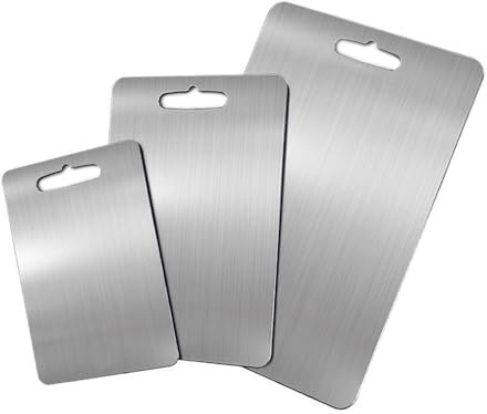 Planche à découper en titane de qualité supérieure pour la cuisine, idéale pour découper la viande, tapis à découper durable, 100 % titane pur, design haut de gamme (30 x 46 cm)