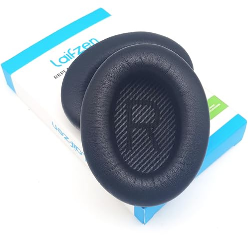 Lambskin QC45 SE QC35ii QC35 QC25 QC15 Earpads Cushions Replacement Ear Pads Bose QC 45 35 II QC2 AE SoundLink SoundTrue 35ii 25 15 2 QuietComfort Sheepskin Leather Handpicked-Quality (Black)